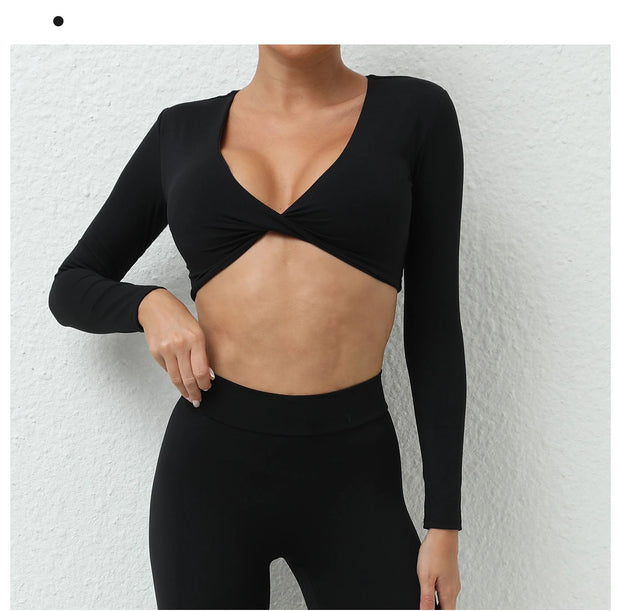Women’s Long Sleeve Gym Crop Top