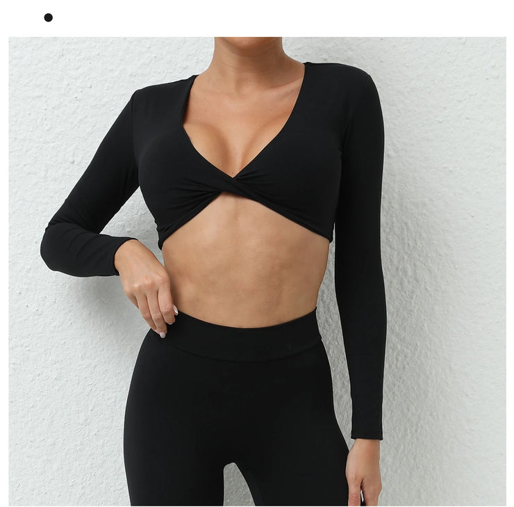 Women’s Long Sleeve Gym Crop Top