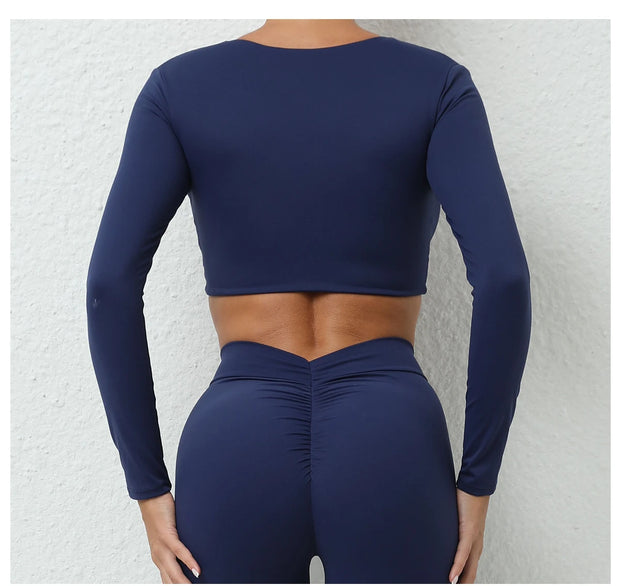 Women’s Long Sleeve Gym Crop Top