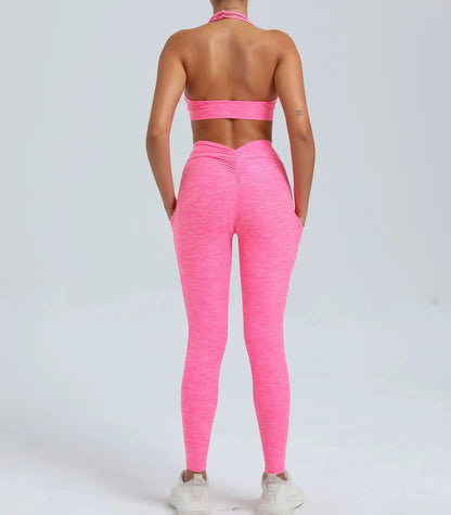 Women's Fitness Bra+High Waist Leggings Set - Just Fit 