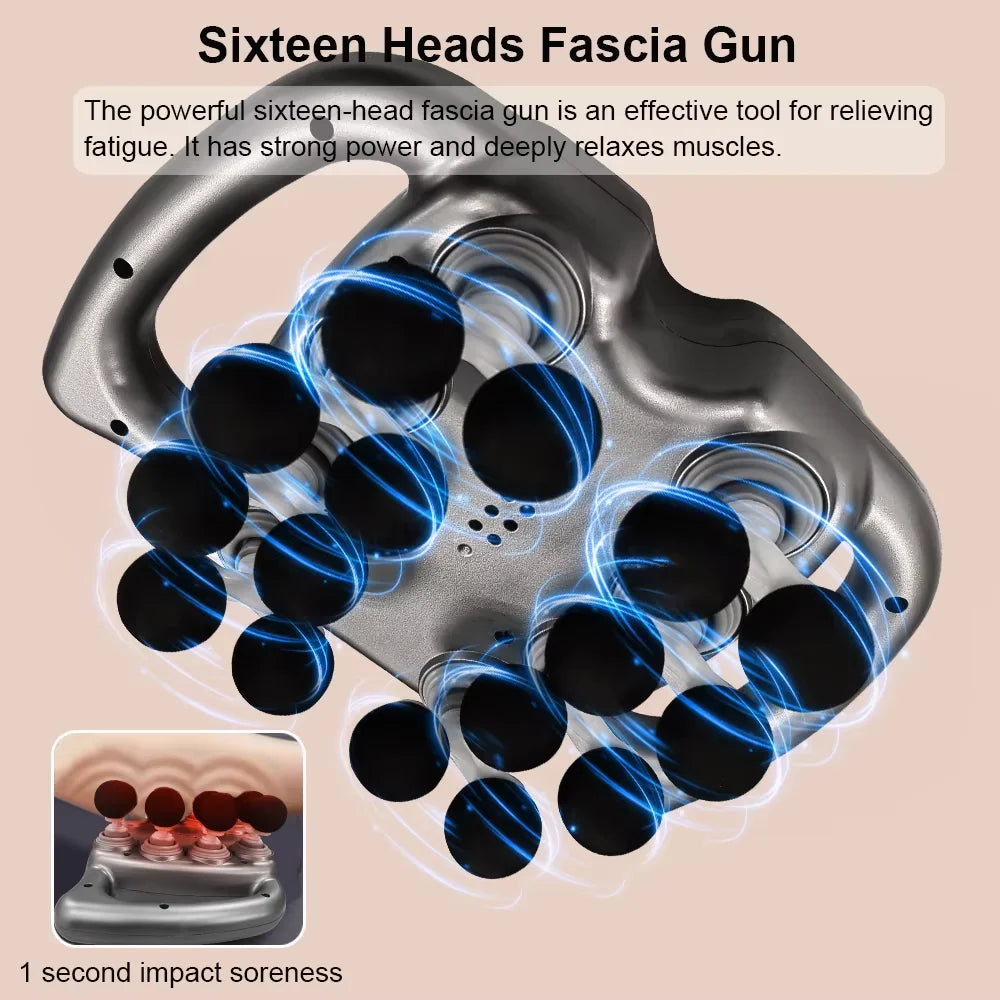 Fascia Muscle Massager Gun Sixteen-head High Frequency - Just Fit 