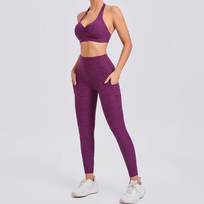 Women's Fitness Bra+High Waist Leggings Set - Just Fit 