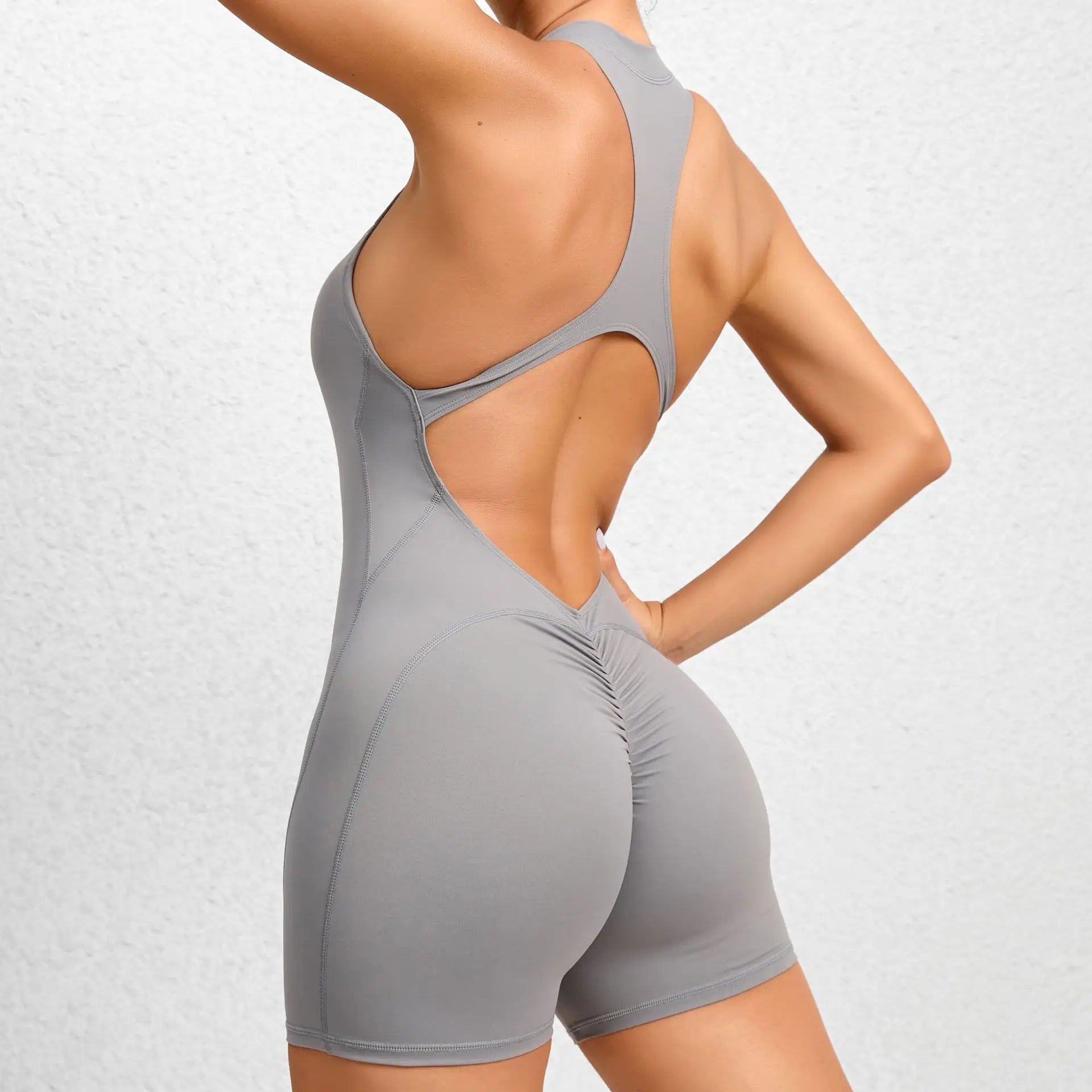 New V Back Scrunch Sports Jumpsuit Women - Just Fit 