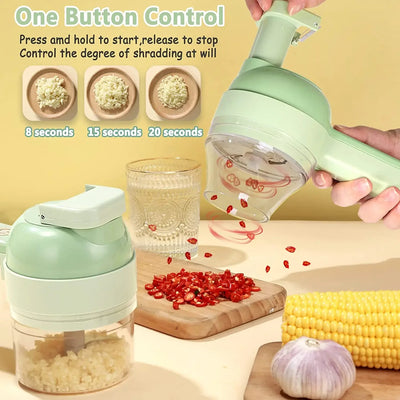 4In1 Electric Vegetable Cutter Set Handheld