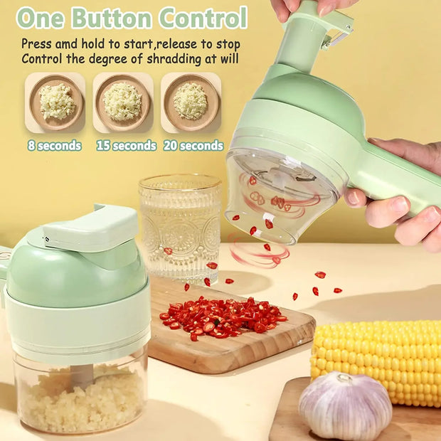 4In1 Electric Vegetable Cutter Set Handheld