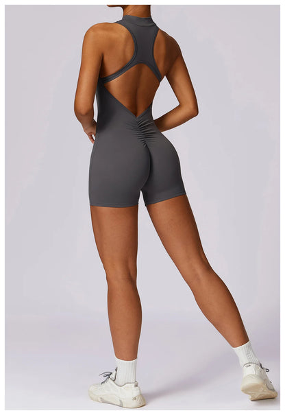 New V Back Scrunch Sports Jumpsuit Women - Just Fit 