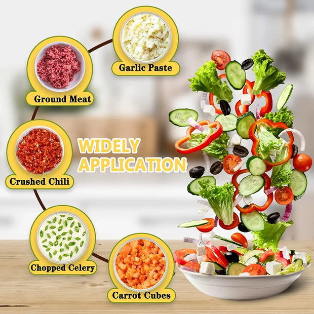 4In1 Electric Vegetable Cutter Set Handheld