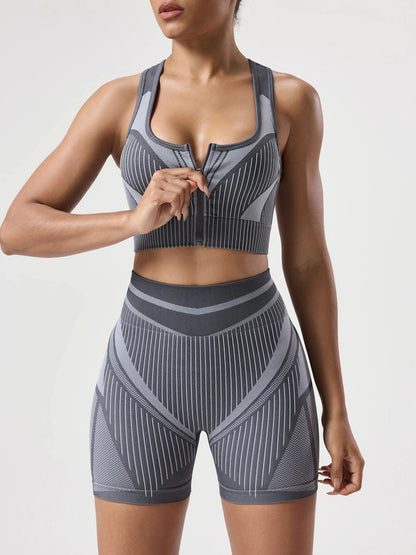 Women's Striped Sports Yoga Suit - Just Fit 