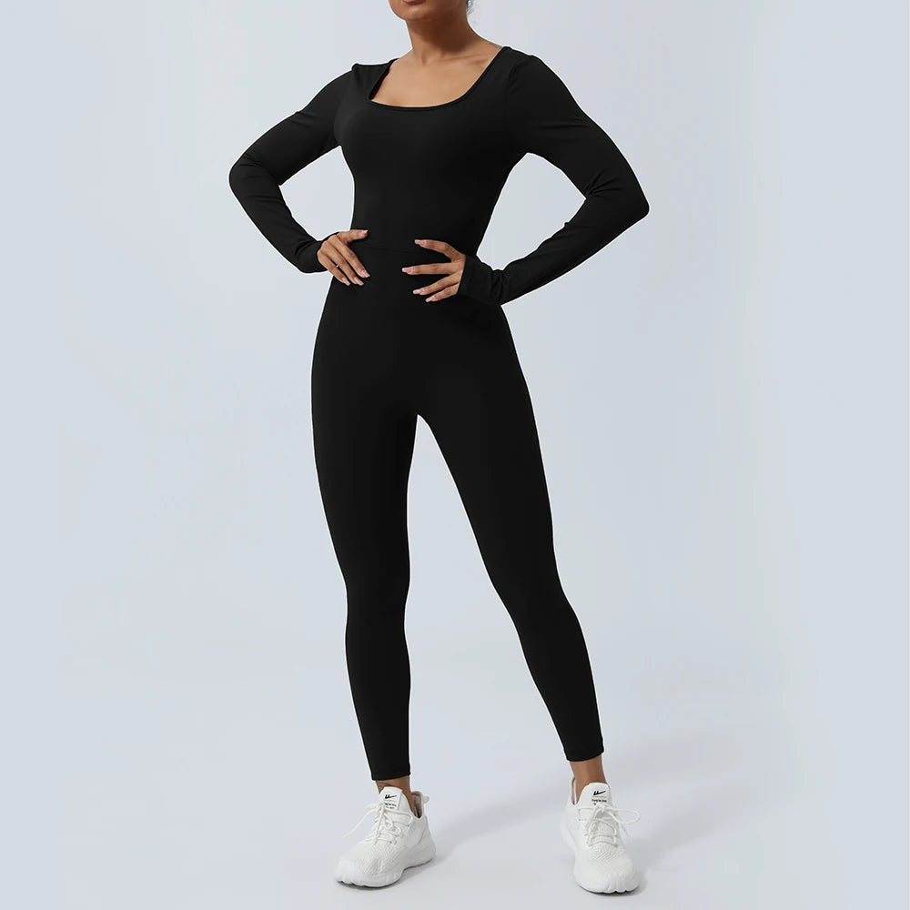 Women’s Fitness Jumpsuit Backless Long Sleeve - Just Fit 