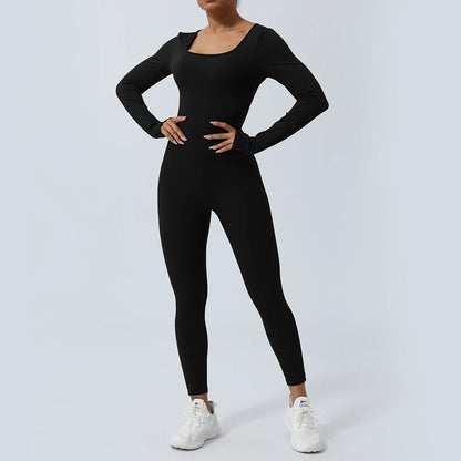 Women’s Fitness Jumpsuit Backless Long Sleeve - Just Fit 