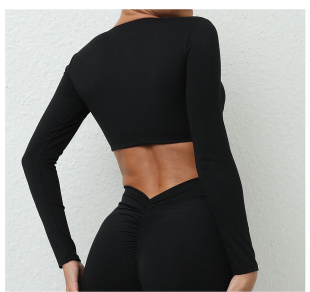Women’s Long Sleeve Gym Crop Top