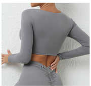 Women’s Long Sleeve Gym Crop Top