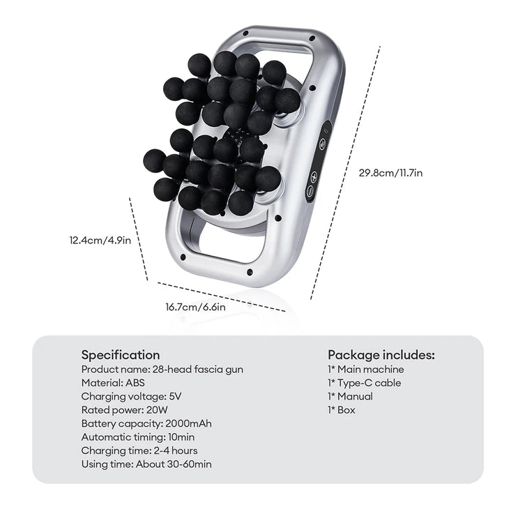 22-Head Fascia. High-Frequency Vibration Body Massage