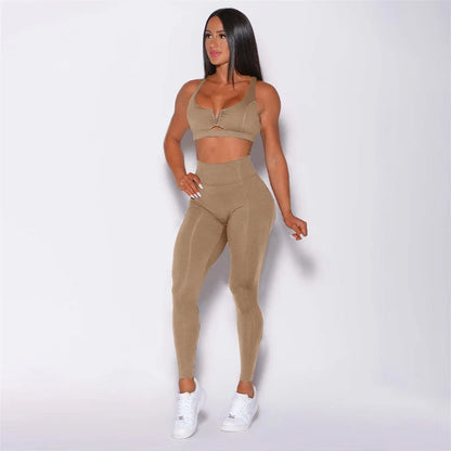 SVEIC Women's V Back Leggings & Sports Bra - Just Fit 