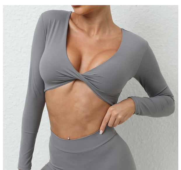 Women’s Long Sleeve Gym Crop Top