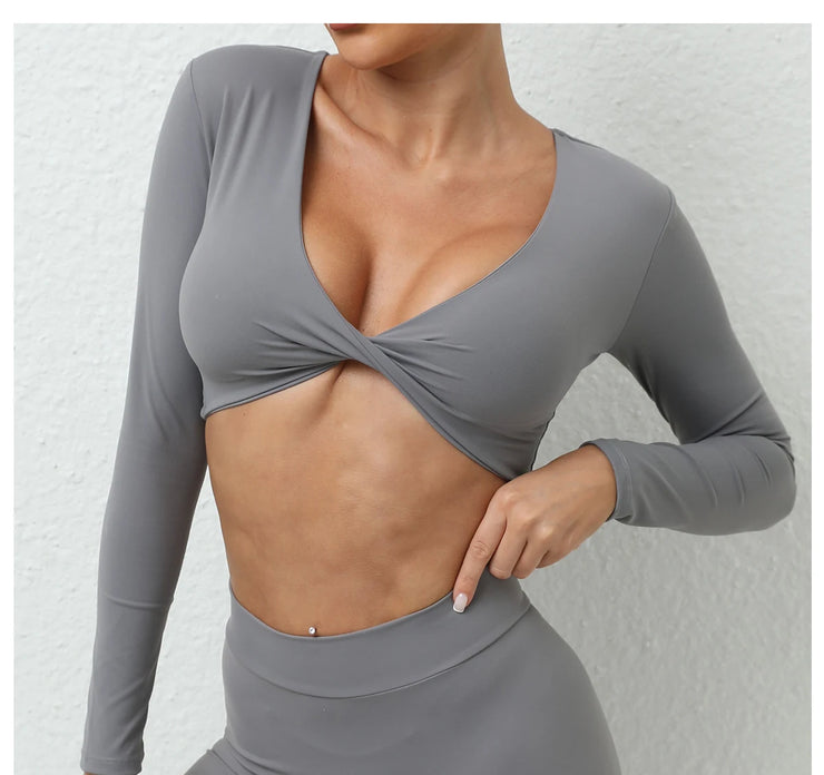 Women’s Long Sleeve Gym Crop Top