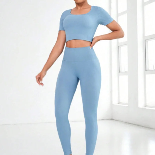 Women's Short Sleeve Top and Leggings set
