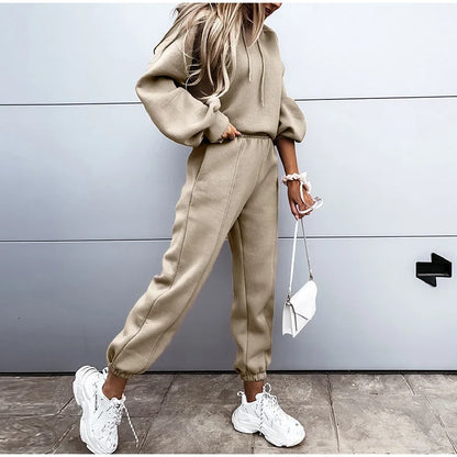 2025 Women's Hoodie Sports Top & Pants Tracksuit - Just Fit 