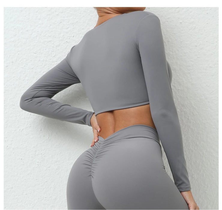 Women’s Long Sleeve Gym Crop Top