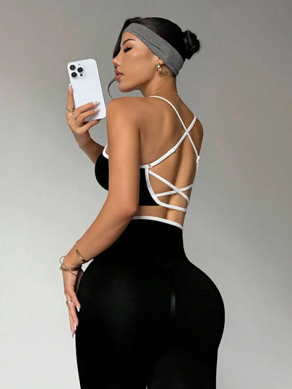 Women's Cross Back Top & Leggings - Just Fit 