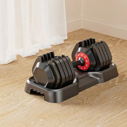 Adjustable Dumbbell Set, 10 In 1 Fast Adjust By Turning Handle 10 Gears 55 LB