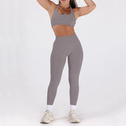 2PCS Women’s Seamless Gym/Yoga Sportswear Leggings Halter Sports Bra