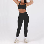 2PCS Women’s Seamless Gym/Yoga Sportswear Leggings Halter Sports Bra