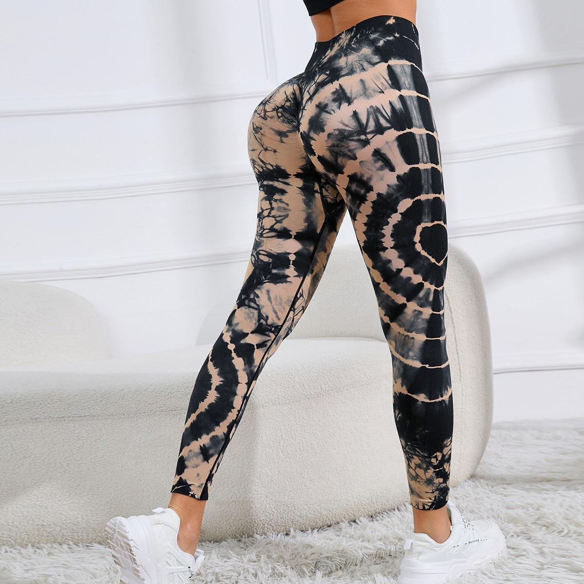 Women’s Seamless Tie Dye Printed Yoga Pants - Just Fit 