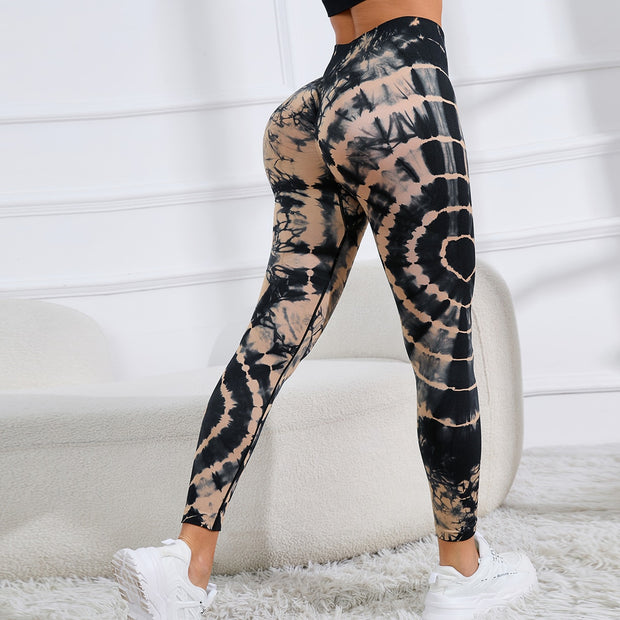New Women’s Seamless Tie Dye Printed Yoga Pants
