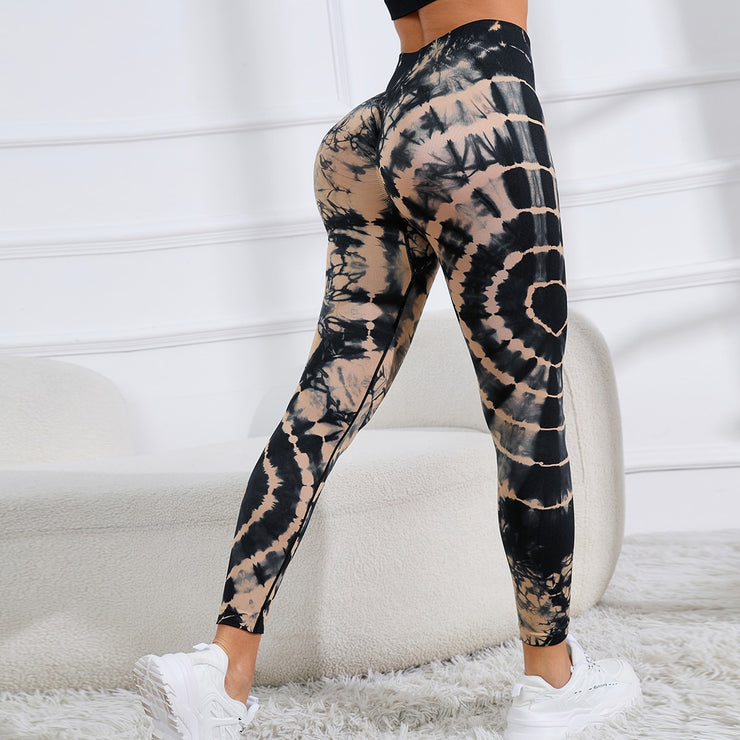 New Women’s Seamless Tie Dye Printed Yoga Pants