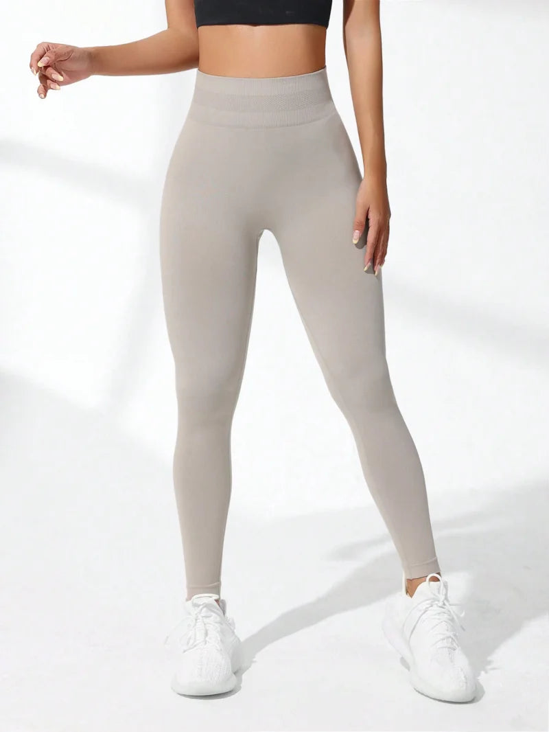 High Waist Yoga Leggings - Seamless Push Up Workout Pants - Just Fit 