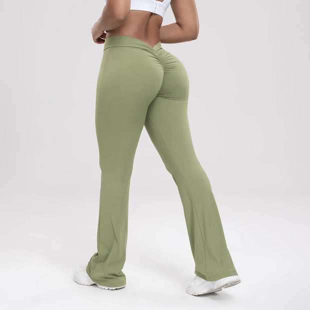 Women’s V Back Flared, Quick Drying Scrunch Pants