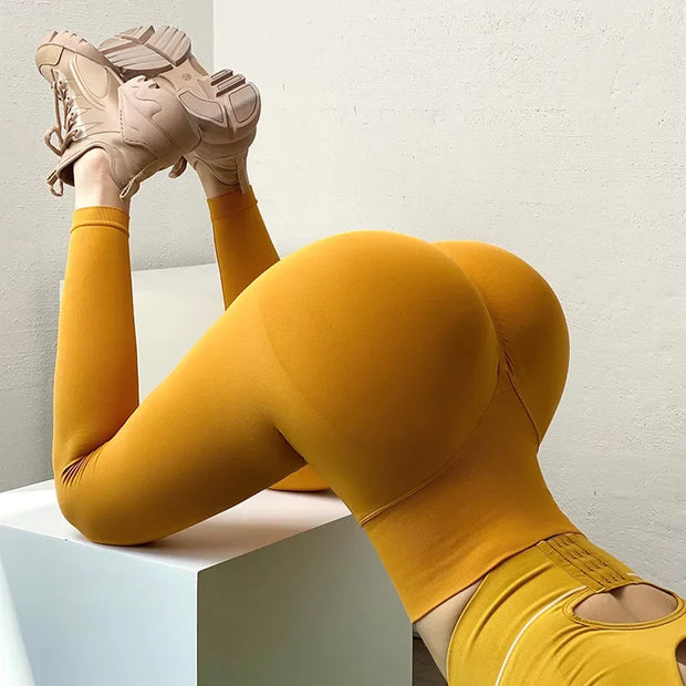 Women’s Seamless Slim High Waist Solid Leggings Push Up Butt