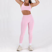 2PCS Women’s Seamless Gym/Yoga Sportswear Leggings Halter Sports Bra