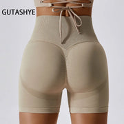 Woman’s Seamless Shorts High Waist Push Up Booty Scrunch Butt Active wear