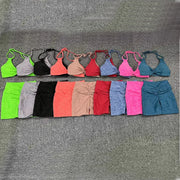 2Piece Women’s Adjustable Bra Yoga Set V Back Tights or Shorts High Waist
