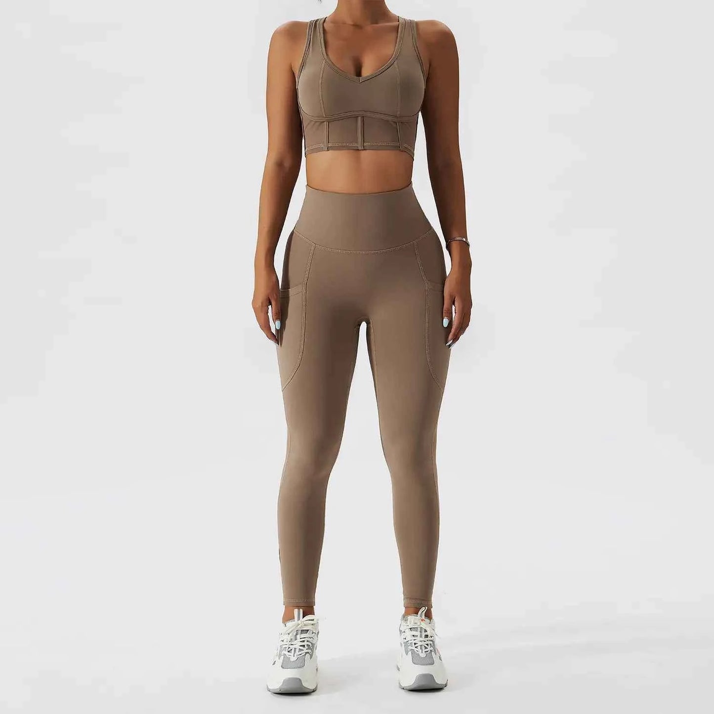 Women's Running Beauty Back Nude set