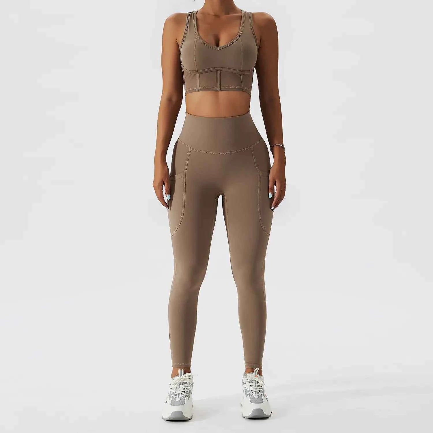 Women's Running Beauty Back Nude set