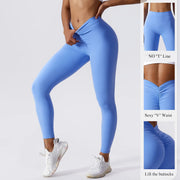 Women Yoga Leggings V Back Butt Lift Sexy High Waist Active Wear