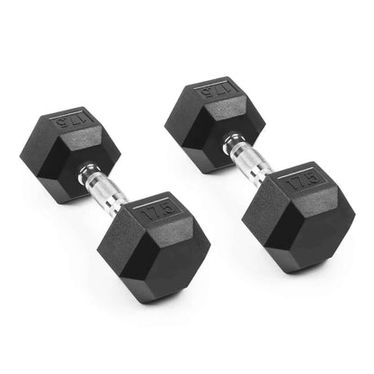 LIONSCOOL Rubber Encased Hex Dumbbells Strength Training 5-65lbs