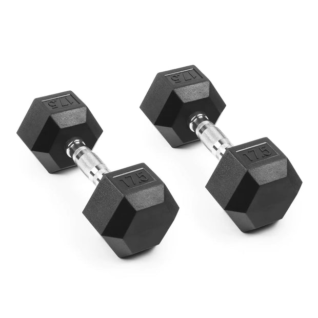 LIONSCOOL Rubber Encased Hex Dumbbells Strength Training 5-65lbs
