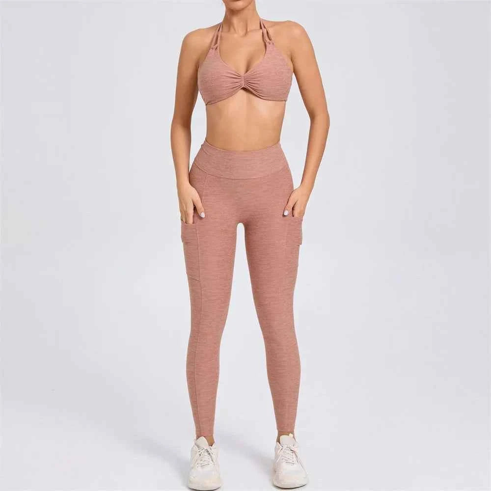 Women’s Yoga Set V Back Leggings or Shorts