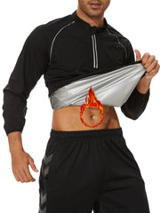 LAZAWG Sauna Suit for Men Slimming Fitness Sweat Suits Long Sleeve