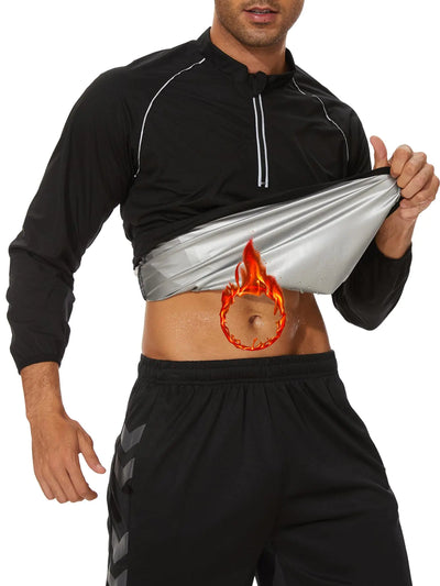 LAZAWG Sauna Suit for Men Slimming Fitness Sweat Suits Long Sleeve