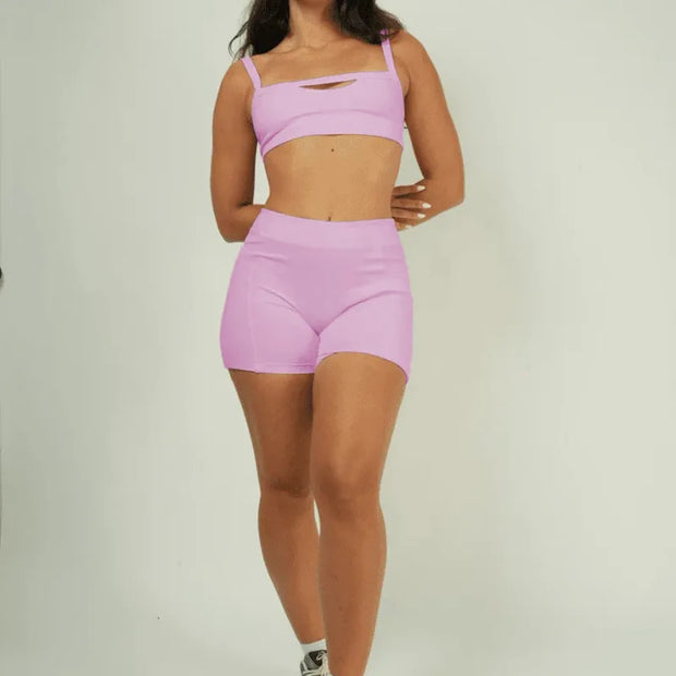 Women’s Premium Anti-Shock Two-Piece Sports Bra & Shorts Quick-Dry