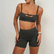 Women’s Premium Anti-Shock Two-Piece Sports Bra & Shorts Quick-Dry