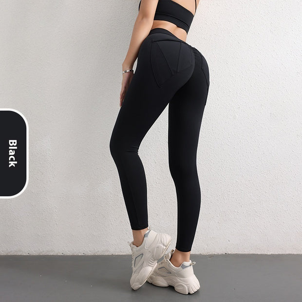 Women's High Waist Hip Lift Yoga Pants With Pockets