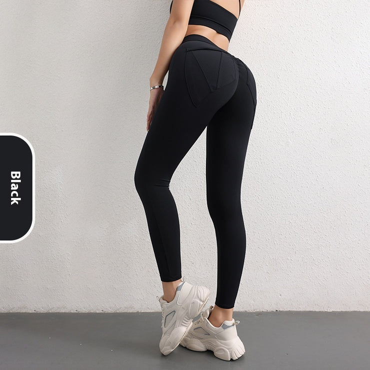 Women's High Waist Hip Lift Yoga Pants With Pockets