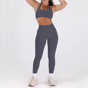2PCS Women’s Seamless Gym/Yoga Sportswear Leggings Halter Sports Bra