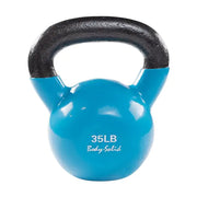 Body-Solid Vinyl Coated Kettlebell with Kettle Grip Handle Blue 35 lb.